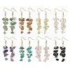 8 Pair 8 Style Natural & Synthetic Mixed Gemstone Chips Dangle Earrings Set EJEW-JE05266-1