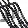 Grade A Natural Black Agate Beads Strands G447-4-4