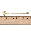 Brass Pave Clear Cubic Zirconia European Safety Chains with Charms KK-L236-15B-G-3