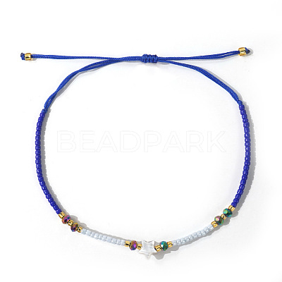 Adjustable Glass Seed Beads Braided Bead Bracelets IF7120-6-1