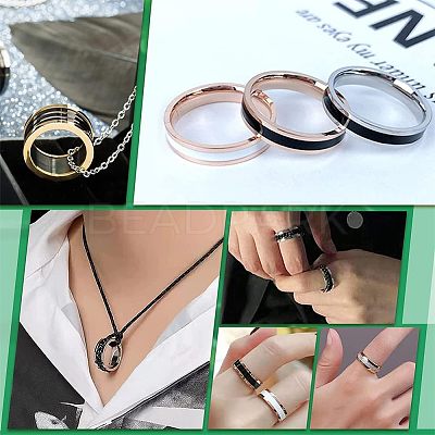 12Pcs Stainless Steel Grooved Finger Ring Settings STAS-UN0038-94A-1