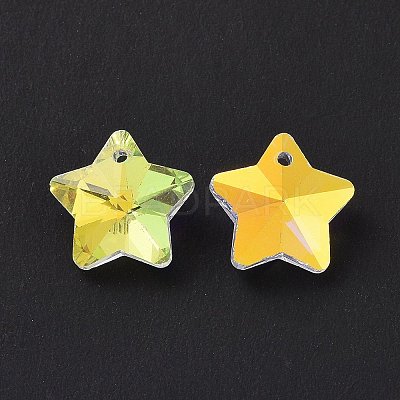 AB Color Plated Transparent Electroplate Glass Charms GLAA-H104-A04-1