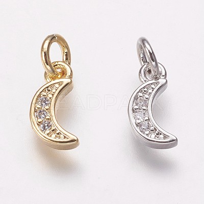 Brass Cubic Zirconia Pendants KK-P134-15-1