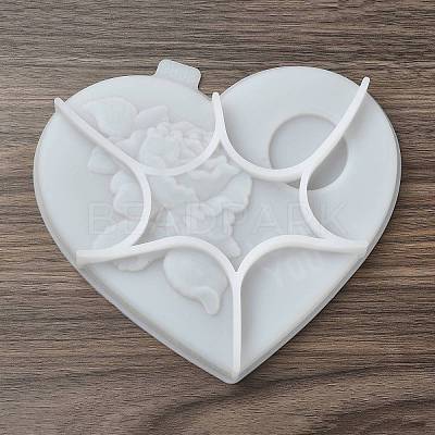 Heart Shaped with Rose Tealight Candle Holder Silicone Molds SIL-Z018-02-1
