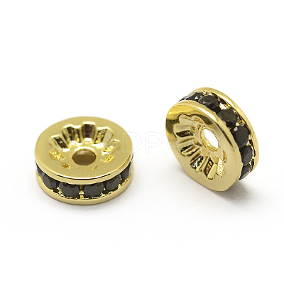 Brass Micro Pave Grade AAA Cubic Zirconia Bead Spacers LS-ZIRC-G100-8mm-61G-NR-1
