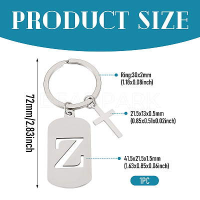 1Pc Stainless Steel Keychains KEYC-TADJ0001-08Z-1