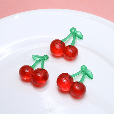 Transparent Resin Imitation Fruit Pendants X-INS-PW0001-02B-01-1