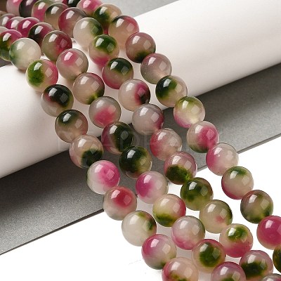 Natural Dyed White Jade Beads Strands G-M402-C04-25-1