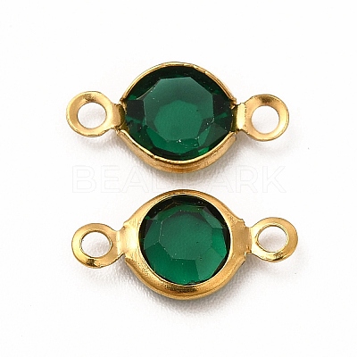 Ion Plating(IP) 304 Stainless Steel with Glass Connector Charms STAS-G305-08G-07-1