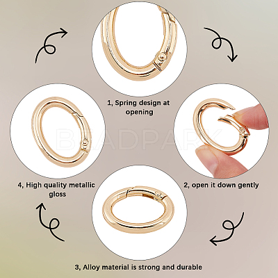 20Pcs Zinc Alloy Spring Gate Rings FIND-SP0004-30G-1