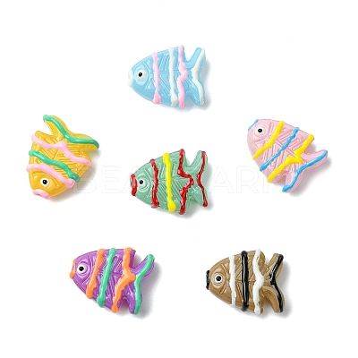 6Pcs 6 Colors Painted Glass Beads LAMP-CJ0002-93-1