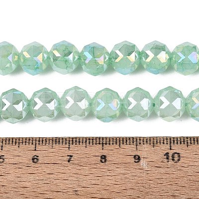 Anti-Tarnish Electroplate Glass Beads Strands GLAA-N064-10mm-12-1