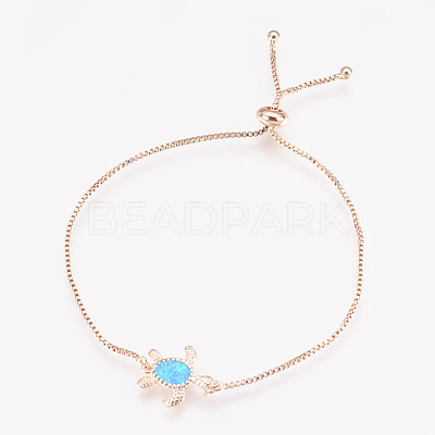 Adjustable Brass Bolo Bracelets BJEW-L618-02RG-1