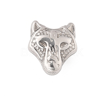 304 Stainless Steel Wolf Clip-on Earrings EJEW-B116-02P-1
