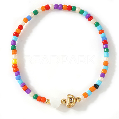 Colorful Round Glass Seed Bead Stretch Bracelets AO5283-4-1