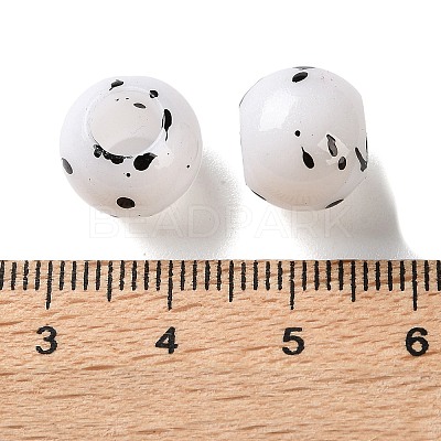 Spray Painted ABS Plastic European Beads KY-G033-01B-01-1