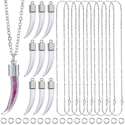 36Pcs 3 Styles Transparent Glass Bottle Pendants GLAA-SC0002-37-1