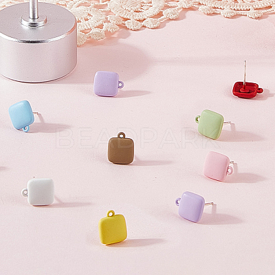 32Pcs 8 Colors Alloy Stud Earring Findings FIND-SC0015-80-1