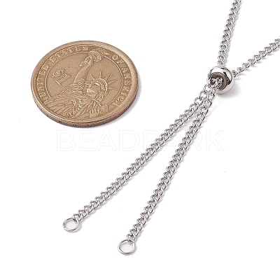 Tarnish Resistant Adjustable 304 Stainless Steel Curb Chains Necklaces Making AJEW-JB01215-01-1