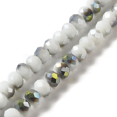 Electroplate Glass Faceted Rondelle Beads Strands EGLA-D020-8x5mm-M3-1