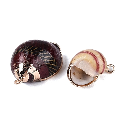 Electroplate Natural Spiral Shell Pendants SSHEL-Q100-47G-1