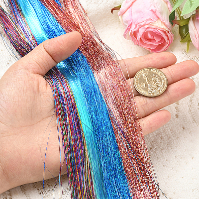 12Pcs 12 Colors Laser PET Hair Wig OHAR-SP0001-05A-1