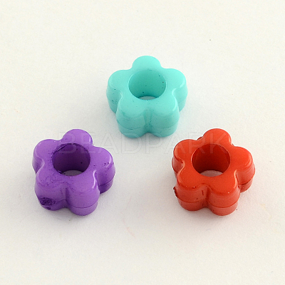 Opaque Acrylic European Beads SACR-Q099-M89-1