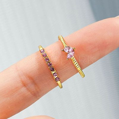 2Pcs Alloy with Rhinestone Cuff Rings FS-WGCB7EB-14-1