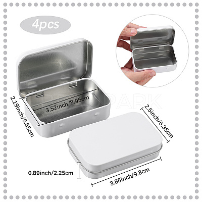 4Pcs Iron Jewelry Storage Boxes with Hinged Lid CON-SP0001-20D-1