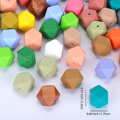 Hexagonal Silicone Beads SI-JX0020A-08-1