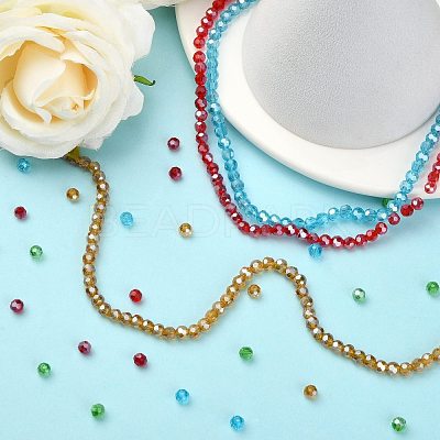 Electroplate Glass Bead Strands EGLA-R015-4mm-M-1