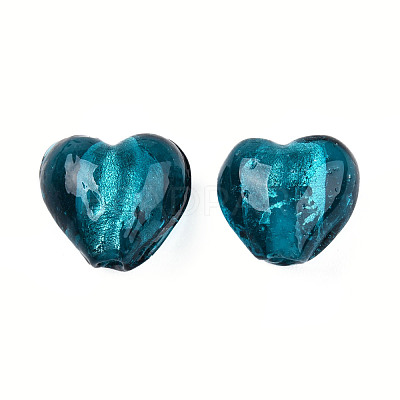 Handmade Silver Foil Glass Beads FOIL-R050-12x8mm-11-1