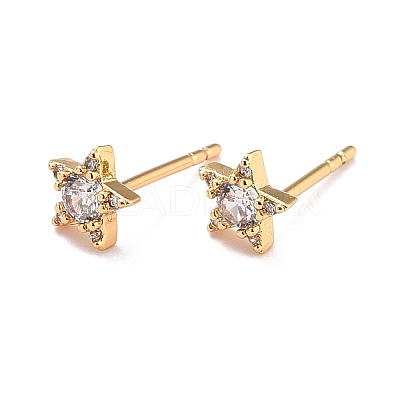 Star Sparkling Cubic Zirconia Stud Earrings for Her ZIRC-C025-16G-1