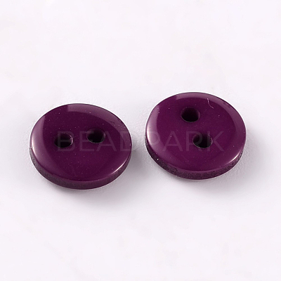 2-Hole Flat Round Resin Sewing Buttons for Costume Design BUTT-E119-28L-07-1