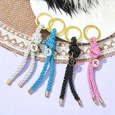 Nylon Knot & Alloy Enamel Keychain KEYC-JKC00567-1