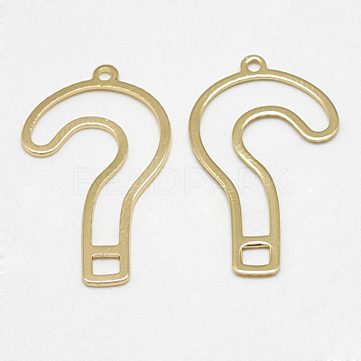 Brass Open Back Bezel Pendants KK-N200-020-1