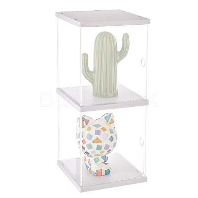 2-Tier Transparent Acrylic Minifigures Display Case ODIS-WH0043-23A-1