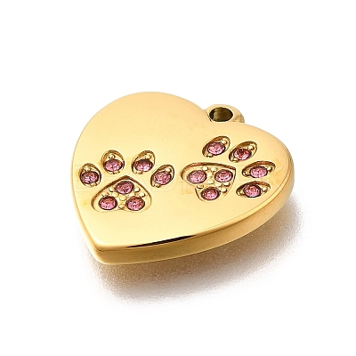 304 Stainless Steel Rhinestone Pendants STAS-R159-55G-01-1
