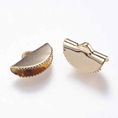 Brass Ribbon Crimp Ends LS-KK-F738-04G-1