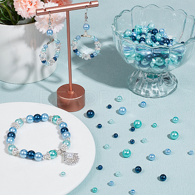 700Pcs 3 Styles Pearlized Glass Pearl Beads HY-BBC0001-01A-1