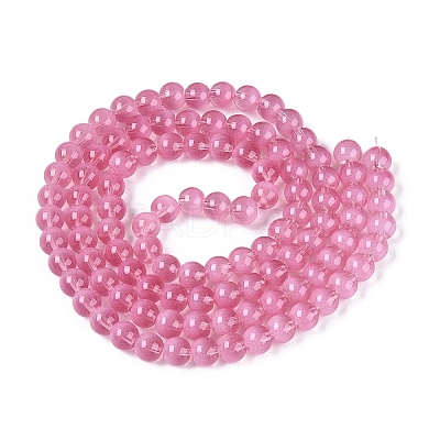 Transparent Glass Imitation Cat Eye Beads Strands GLAA-Q110-01B-13-1