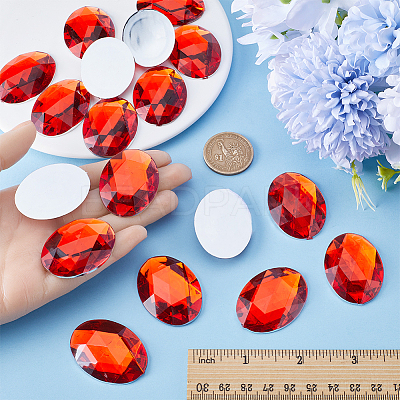 Acrylic Rhinestone Flat Back Cabochons DIY-GF0009-17A-1