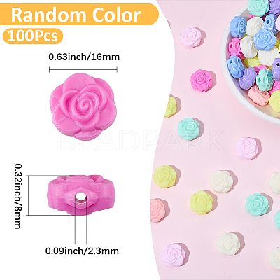 100Pcs Opaque Acrylic Beads MACR-SP0002-15-1