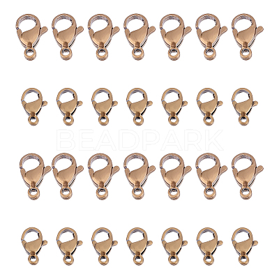 40Pcs 2 Styles Tibetan Style 304 Stainless Steel Lobster Claw Clasps STAS-UN0040-78-1