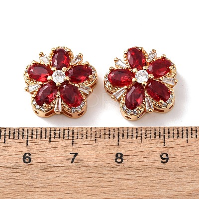Brass Micro Pave Cubic Zirconia Beads KK-A284-19G-01-1