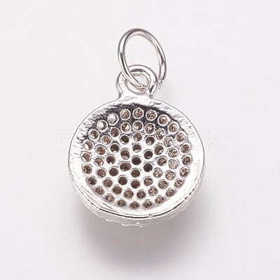 Brass Cubic Zirconia Charms KK-P134-25P-1