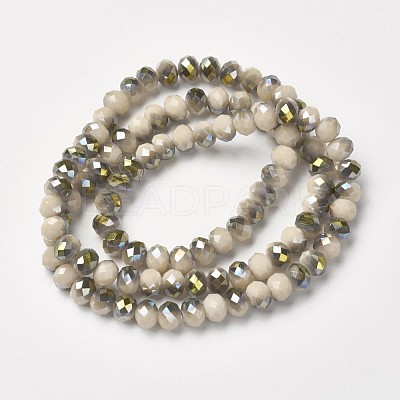 Electroplate Opaque Glass Beads Strands EGLA-A034-P6mm-S17-1