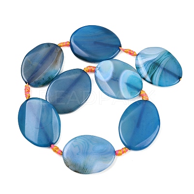 Natural Banded Agate Beads Strands G-P605-L02-03-1