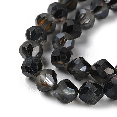 Electroplate Transparent Glass Beads Strands EGLA-I019-HR01-1
