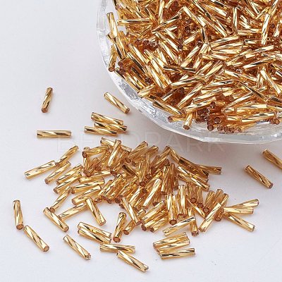 Glass Twisted Bugle Beads X-SEED-E002-12mm-822#-1